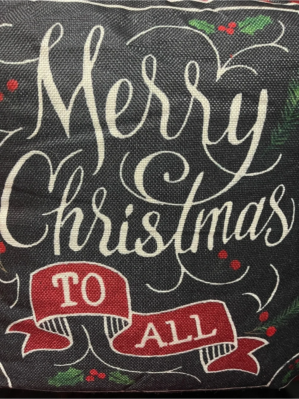 Merry Christmas to All Pillow Cover 17” Red Black Farmhouse Holiday Decor